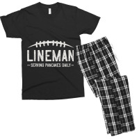 Lineman Serving Pancakes Daily Funny Vintage Football Men's T-shirt Pajama Set | Artistshot