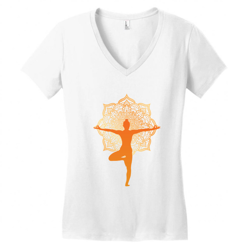 Yoga Girl Women's V-Neck T-Shirt by Pompoyo | Artistshot