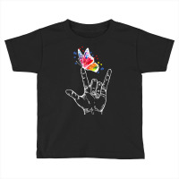 I Love You Hand Sign Language Butterfly Autism Awareness T Shirt Toddler T-shirt | Artistshot