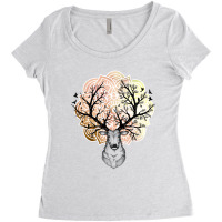 Deer Mandala Women's Triblend Scoop T-shirt | Artistshot