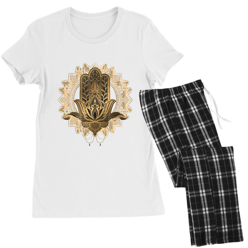 Gold Hamsa Hand Women's Pajamas Set by Pompoyo | Artistshot