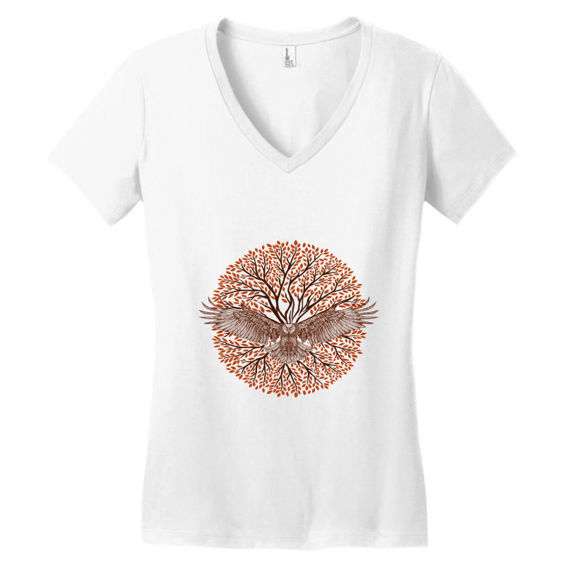 Autumn Eagle Women's V-Neck T-Shirt by Pompoyo | Artistshot