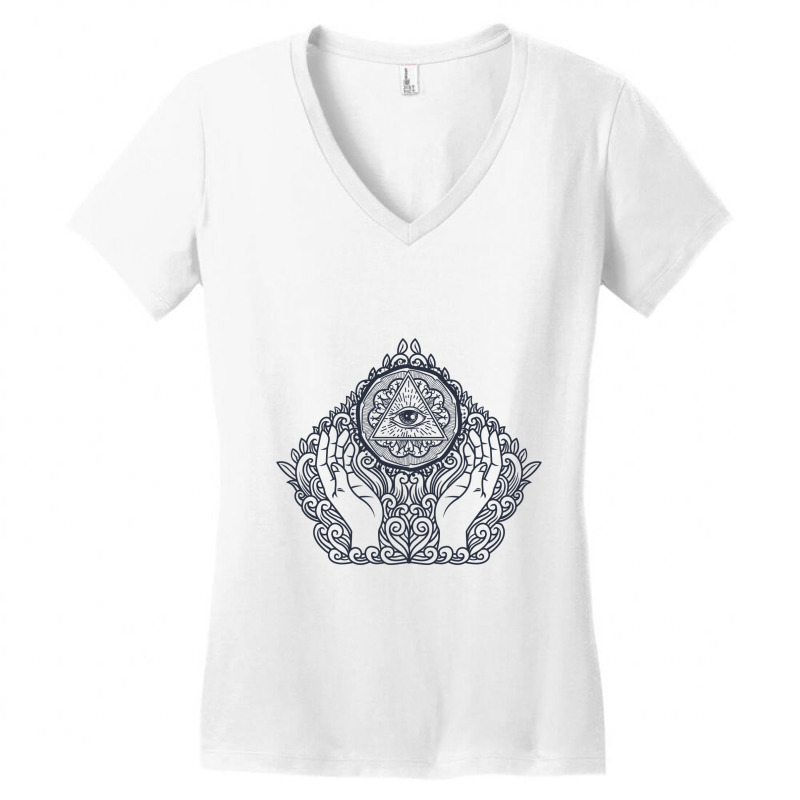 Illuminati Yoga Women's V-Neck T-Shirt by Pompoyo | Artistshot