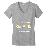 I Play Video Games Periodically Element Blocks Women's V-neck T-shirt | Artistshot