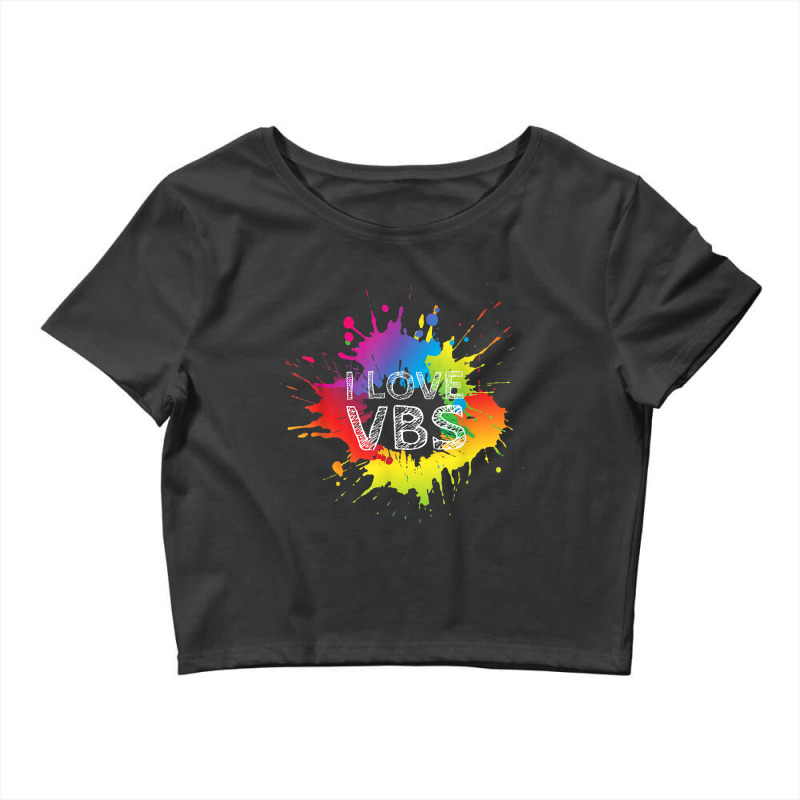 I Love Vbs Apparel Crew Vacation Bible School Paint Splatter Birthday Crop Top by Aria-Proctor | Artistshot