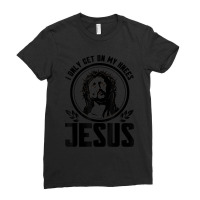 I Only Get On My Knees For Jesus Faith Christian Cartoon Character Ladies Fitted T-shirt | Artistshot