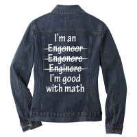 I Am Good With Math Ladies Denim Jacket | Artistshot