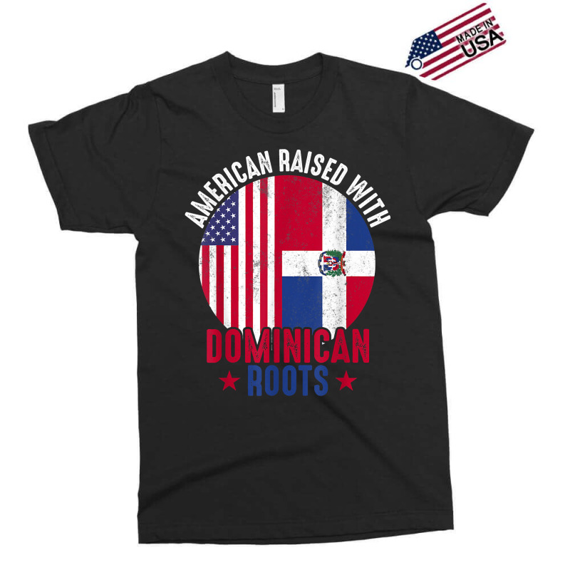 American Raised With Dominican Roots Dominican Republic Flag T Shirt Exclusive T-shirt by ruffelbzk | Artistshot