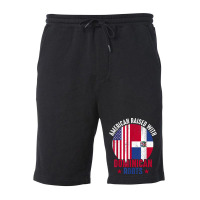 American Raised With Dominican Roots Dominican Republic Flag T Shirt Fleece Short | Artistshot