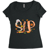 Slp Leopard Plaid Pilgrim Hat Fall Thanksgiving Women's Triblend Scoop T-shirt | Artistshot