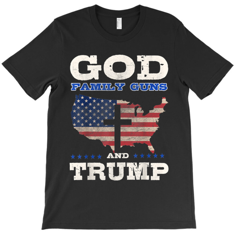 God Family Gun Trump Retro Vintage T-shirt | Artistshot