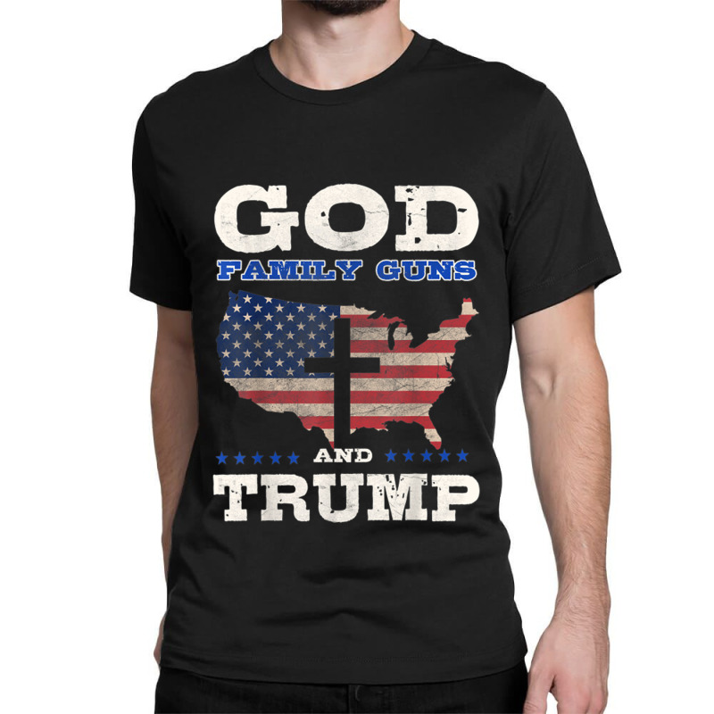 God Family Gun Trump Retro Vintage Classic T-shirt | Artistshot