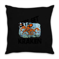 Art Character Lets Get Kraken Halloween Throw Pillow | Artistshot