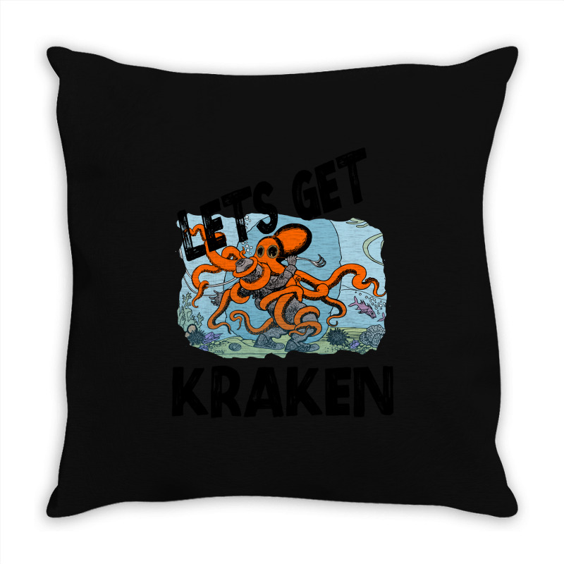 Art Character Lets Get Kraken Halloween Throw Pillow | Artistshot