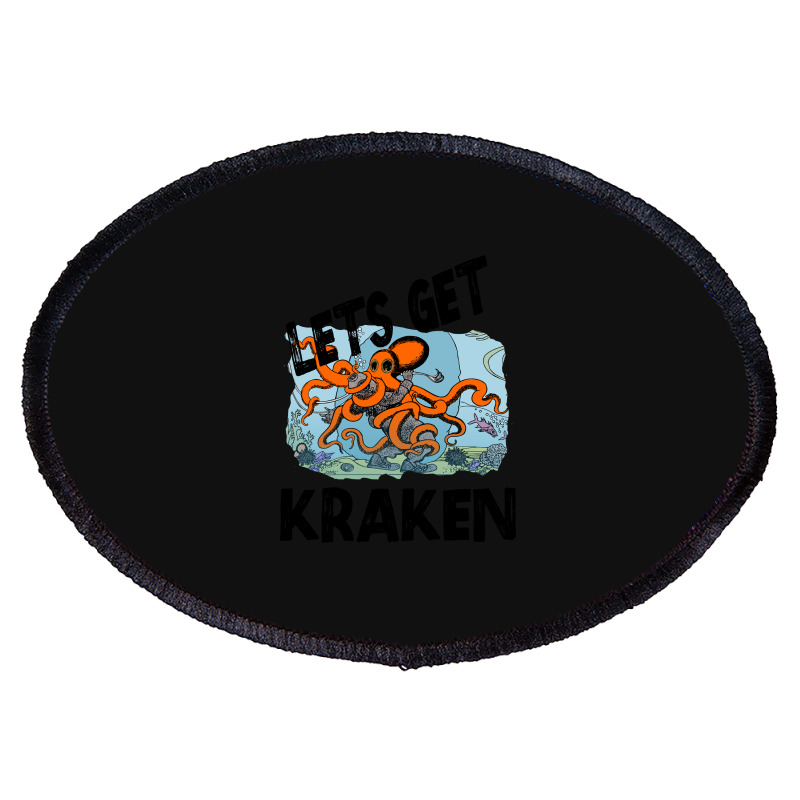 Art Character Lets Get Kraken Halloween Oval Patch | Artistshot