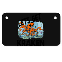 Art Character Lets Get Kraken Halloween Motorcycle License Plate | Artistshot