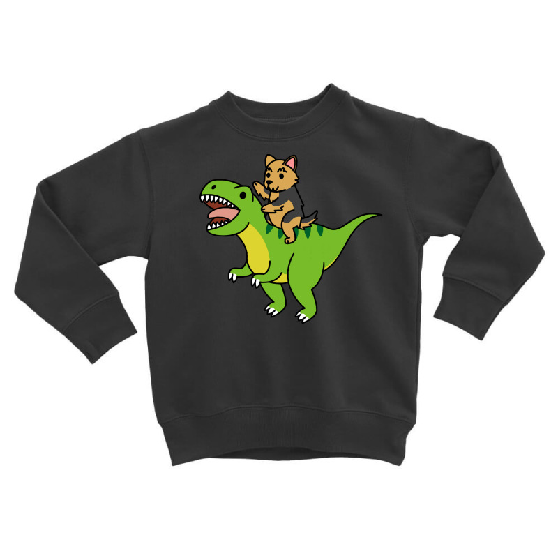 Yorkshire Terrier T  Shirt Yorkshire Terrier Riding T  Rex Dinosaur T Toddler Sweatshirt by heaneykole307 | Artistshot