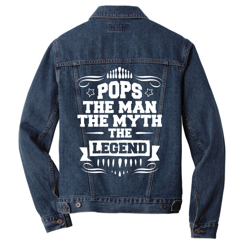 Pops The Man The Myth The Legend Men Denim Jacket | Artistshot