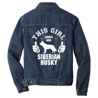 This Girl Loves Siberian Husky Men Denim Jacket | Artistshot