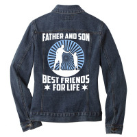 Father And Son Best Friends For Life - Fathers Day Gift Ladies Denim Jacket | Artistshot