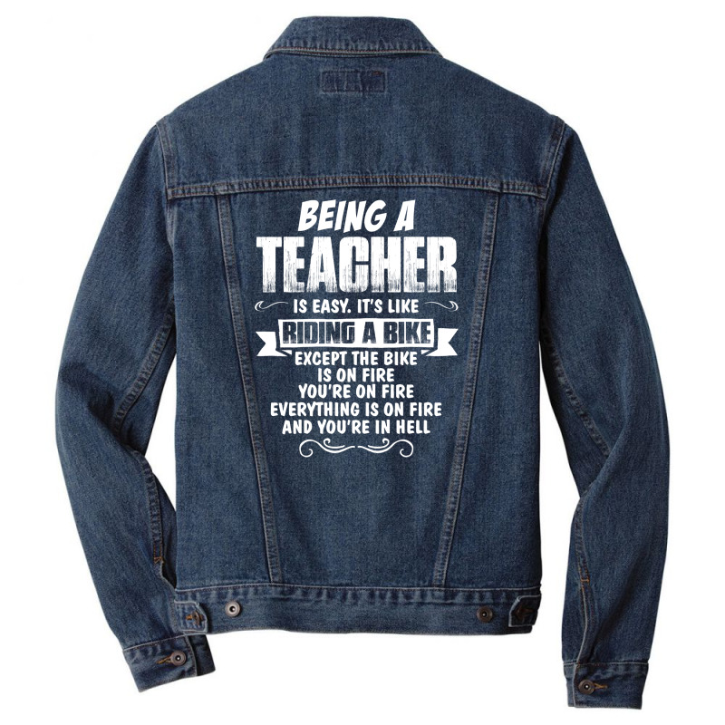 Being A Teacher Men Denim Jacket | Artistshot