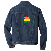Alaska Rainbow Flag Men Denim Jacket | Artistshot