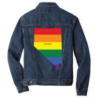 Nevada Rainbow Flag Men Denim Jacket | Artistshot