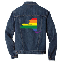 New York Rainbow Flag Men Denim Jacket | Artistshot