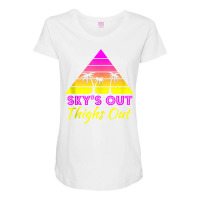 Sky's Out Thighs Out Retro 80s Muscle   Good Vibes Tank Top Maternity Scoop Neck T-shirt | Artistshot