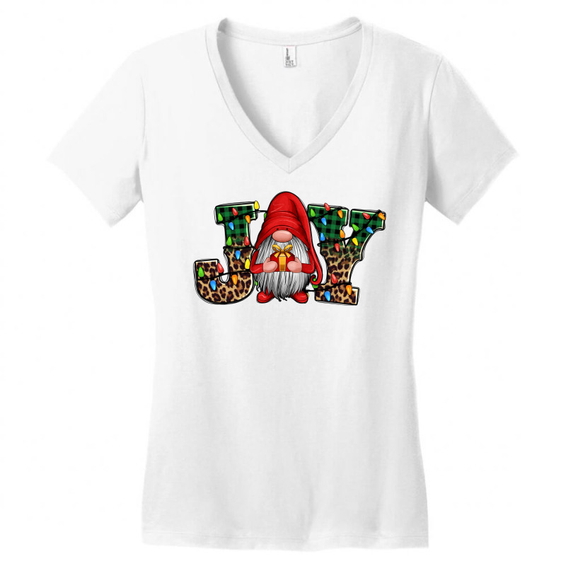 Joy Christmas Gnome Joy To The World Women's V-neck T-shirt | Artistshot