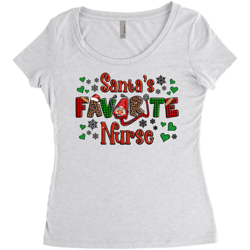 Santa's Favorite Nurse Christmas Women's Triblend Scoop T-shirt | Artistshot