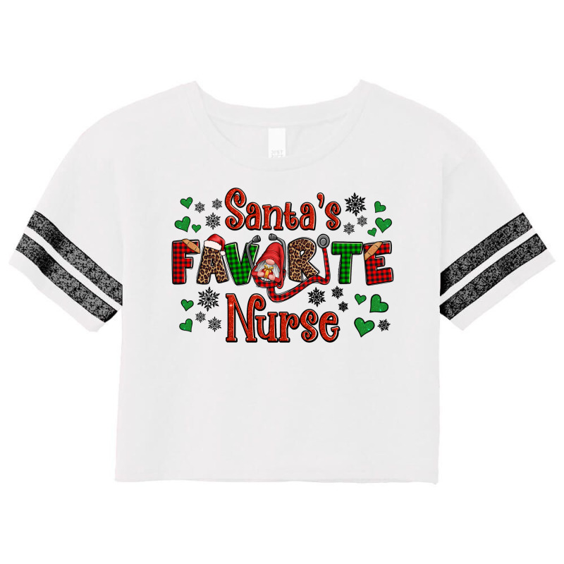 Santa's Favorite Nurse Christmas Scorecard Crop Tee | Artistshot