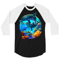 Dolphin Sea Life Save The Ocean Marine Biology Aquarium T Shirt 3/4 Sleeve Shirt | Artistshot