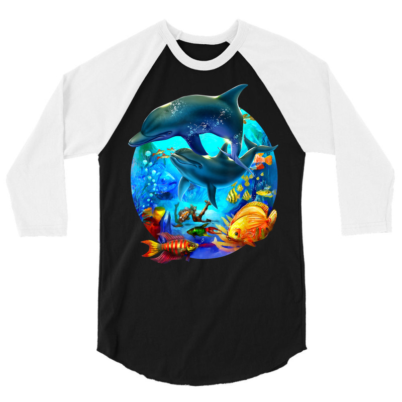 Dolphin Sea Life Save The Ocean Marine Biology Aquarium T Shirt 3/4 Sleeve Shirt | Artistshot