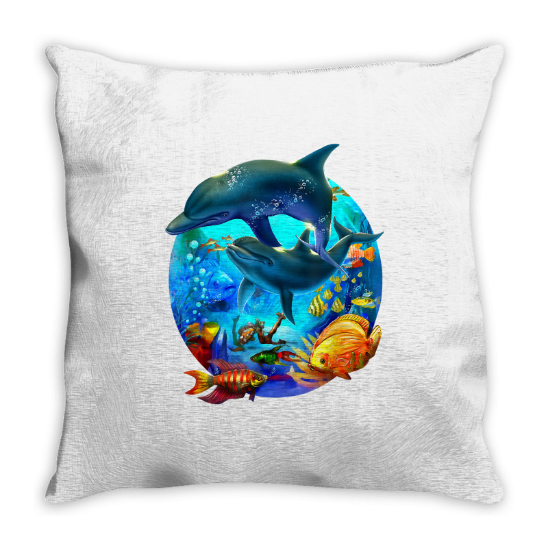 Dolphin Sea Life Save The Ocean Marine Biology Aquarium T Shirt Throw Pillow | Artistshot