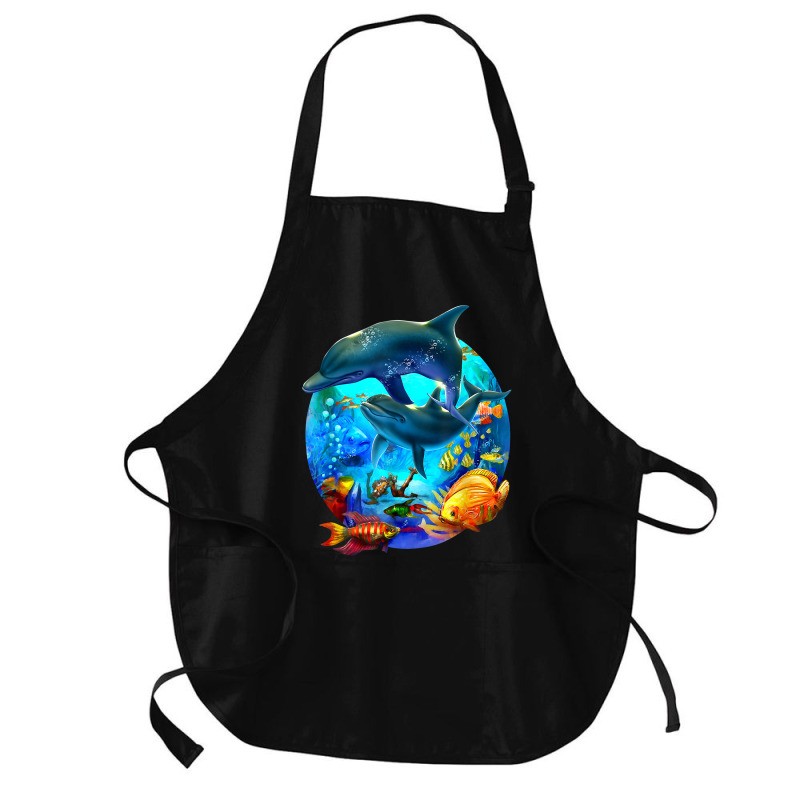 Dolphin Sea Life Save The Ocean Marine Biology Aquarium T Shirt Medium-length Apron | Artistshot