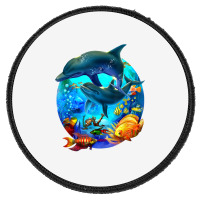 Dolphin Sea Life Save The Ocean Marine Biology Aquarium T Shirt Round Patch | Artistshot