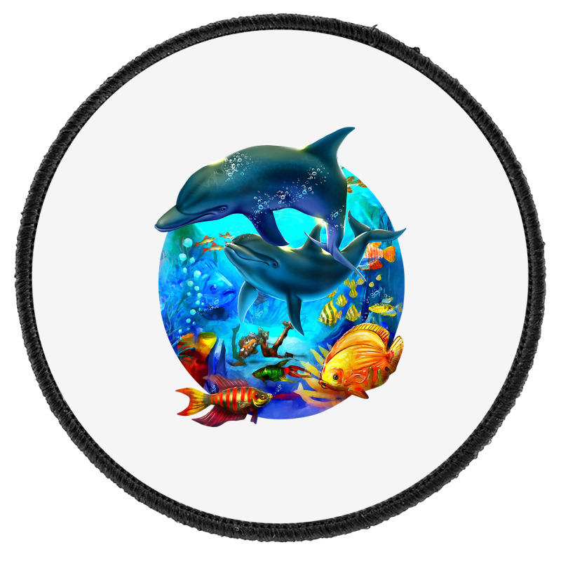 Dolphin Sea Life Save The Ocean Marine Biology Aquarium T Shirt Round Patch | Artistshot