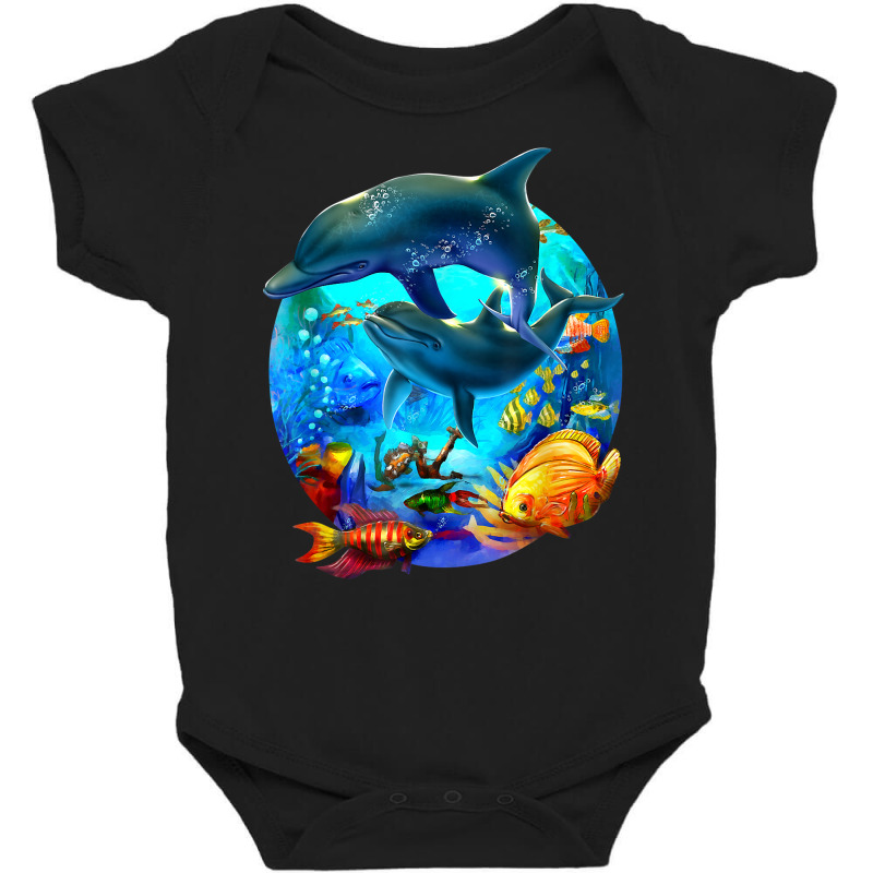 Dolphin Sea Life Save The Ocean Marine Biology Aquarium T Shirt Baby Bodysuit | Artistshot