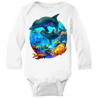 Dolphin Sea Life Save The Ocean Marine Biology Aquarium T Shirt Long Sleeve Baby Bodysuit | Artistshot