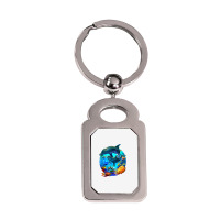 Dolphin Sea Life Save The Ocean Marine Biology Aquarium T Shirt Silver Rectangle Keychain | Artistshot