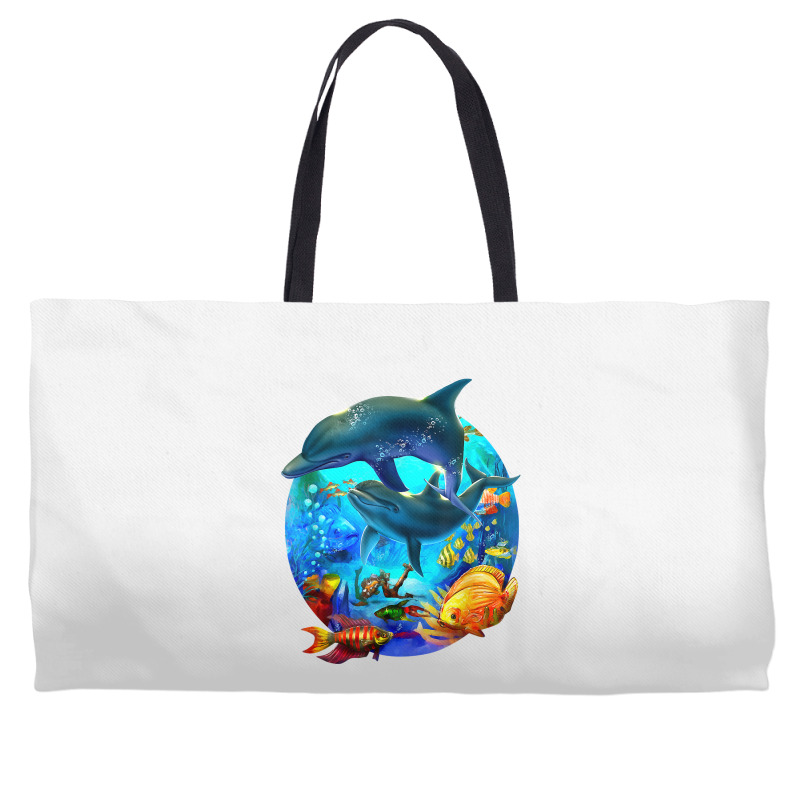 Dolphin Sea Life Save The Ocean Marine Biology Aquarium T Shirt Weekender Totes | Artistshot