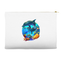 Dolphin Sea Life Save The Ocean Marine Biology Aquarium T Shirt Accessory Pouches | Artistshot