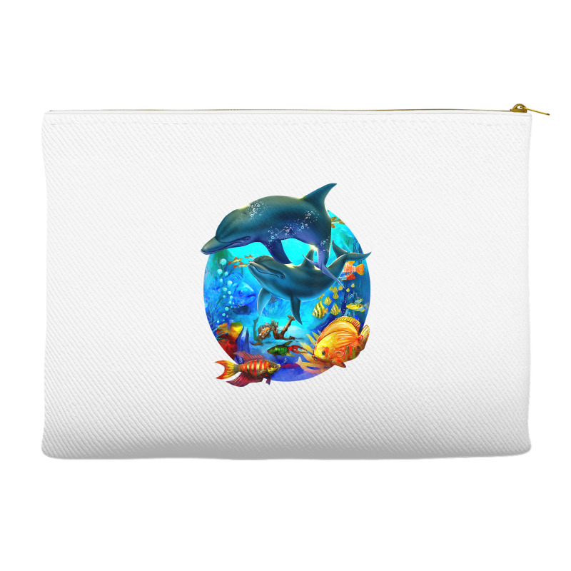 Dolphin Sea Life Save The Ocean Marine Biology Aquarium T Shirt Accessory Pouches | Artistshot