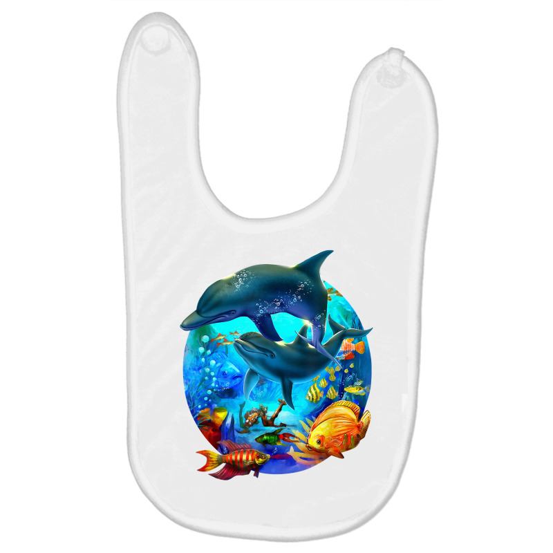 Dolphin Sea Life Save The Ocean Marine Biology Aquarium T Shirt Baby Bibs | Artistshot