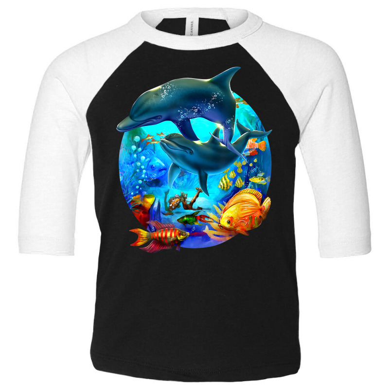 Dolphin Sea Life Save The Ocean Marine Biology Aquarium T Shirt Toddler 3/4 Sleeve Tee | Artistshot