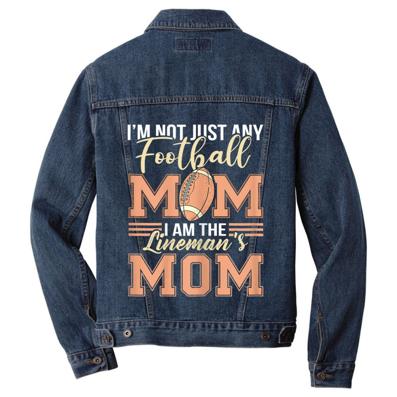 Womens Football Mama Player Mom Lineman's Mom Game Match Day Party Men Denim Jacket by Artist-Shannon | Artistshot