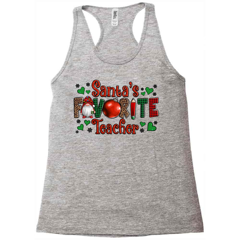 Santa's Favourite Teacher Christmas Gnome Racerback Tank | Artistshot