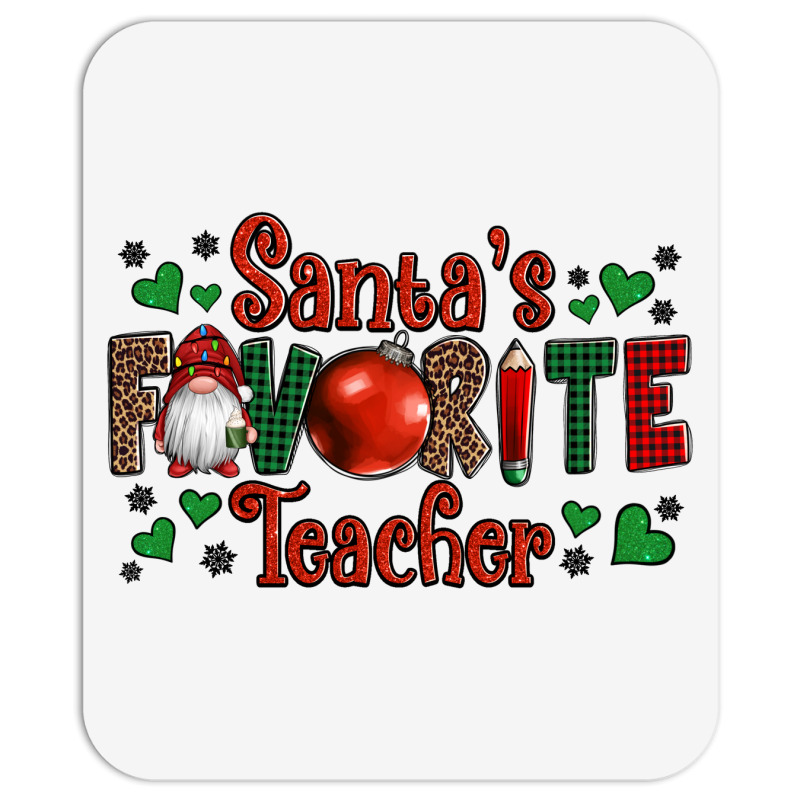 Santa's Favourite Teacher Christmas Gnome Mousepad | Artistshot