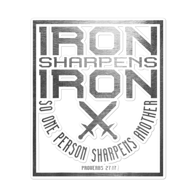 Iron Sharpens Iron  Holy Christian Bible Verse Animations Characters Sticker | Artistshot